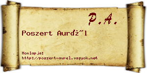 Poszert Aurél névjegykártya